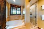 Soaking tub and modern shower